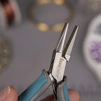 The Beadsmith Simply Modern Flat Nose Pliers, 4.5 inches (114mm) with polished steel head, PVC grip handles and double-leaf springs, tool for jewelry making - size: Flat Nose