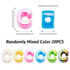 Beadthoven 20pcs Big Letter C Beads Large Hole Bubble Alphabet Acrylic Beads Charm Iridescent Plastic C Shape Loose Chunky Spacers for Jewelry Making Bracelet Necklace Keychains Shoelaces Crafts - color: C