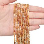 70pcs Natural Yellow Jade Stone Beads，4x6mm Egg Shape Loose Gemstone Beads for Jewelry Making Design Earring Necklace - color: yellow jade