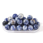 100Pcs Natural Stone 6mm Blue White Sodalite Round Loose Gemstone Energy Healing Beads Hole Size 1mm DIY Smooth Beads for Bracelet Necklace Earrings Jewelry Making - color: Blue White Sodalite, size: 6mm