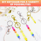 48 Pcs Beadable Keychains Bars bulk - 24 Gold & Silver DIY Metal Beaded Keychain Making Kit + 24 Bags Included, Bead Keychain Supplies,Blank Key Chain, Perfect for Women, Men, Birthday Gift - color: Gold + Silver, size: 24