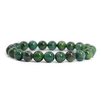 Justinstones 8mm Round Beads Stretch Bracelet 7 Inch Unisex - color: African Serpentine