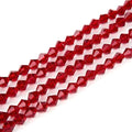 250pcs Czech 6mm (0.24 Inch) Faceted Bicone Crystal Glass Loose Beads Spacer Bulk Siam Red Red for DIY Craft Jewelry Making CCB605 - color: Siam Red, size: 6mm - 250pcs