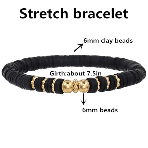 12pcs Friendship Bracelets Beaded Bracelets Heishi Bracelet Cute Bracelets Stack Vinyl Clay Disc Bead Surfer Stretch Summer Beach Bracelets For Women Preppy Bracelets - color: B-color