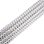 950pcs Adabele Grade A Natural Hematite Silver Plated Healing Gemstone 4mm x 2mm Small Round Rondelle Loose Beads Gem Stone Spacer for DIY Craft Jewelry Making GFC7-2 - color: Silver Plated Hematite, size: 4x2mm (950pcs/5 Strands)