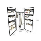 Jewelry Holder, Jewelry Organizer, folding 3 piece Jewelry Display Stand with Metal Frame, Necklace Earring Bracelet Holder, for Studs, Rings, Gift Idea, Gold, Silver, Black Color (BLACK) - color: BLACK