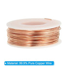 PATIKIL 89.89 Feet Solid Bare Copper Wire,20 Gauge 99.9% Pure Copper Wire 0.8mm Soft Beading Wire Metal Plant Stem Ties for Jewelry Craft (27.4m) - size: 0.8mm x 89.89ft
