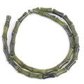 GEM-Inside 30Pcs 5x12mm Natural Dark Green Jade Plant Bamboo Knot Bone Charms Beads for Jewelry Making Power Energy Chakra Stone Beads - color: Dark Green Jade