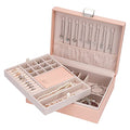 Jewelry Organizer Box Travel Jewelry Box Storage Organizer Case Earring Ring Necklace Box Large Travel Jewelry Case/PINK - color: Pink