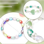 1 Box 210PCS Green Flat Oval Glass Beads with Holes Faceted Electroplate AB Color Plated Spacer Loose Bead Charm Bulk for Jewelry Making Necklaces Bracelets Earrings DIY Craft Supplies - color: Green