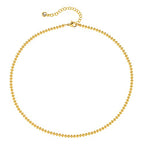 MTMY Beaded Necklaces for Women 14K Gold Plated Dainty Colorful Green/Rose Beaded Pearl Choker Necklace Delicate Boho Choker Necklace Jewelry Gift - style: Gold beaded