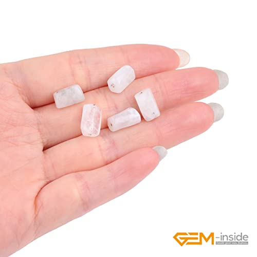 GEM-Inside 31Pcs 6x10mm Natural Blue Tone Moonstone Gemstone Faceted Freeform Tube Column Chakra Beads for Jewelry Making Full 15" Strand Power Energy Healing Stone - color: Blue Tone Moonstone