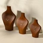 Solid Wood Jewelry Bust Necklace Display Showcase Jewelry Necklace Stand Display Holder(H11.73) - color: H3