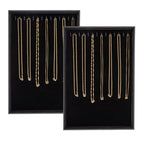 Polmart Stackable Necklace & Jewelry Organizer/Storage/Display Trays, Black Velvet (2-Pack) - color: Black Velvet