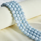 60pcs 6mm Aquamarine Beads Natural Gemstone Beads Round Loose Beads for Jewelry Making - color: Aquamarine, size: 6mm
