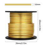 Aluminum Craft Wire, 32.8 Feet 3.0 mm/ 8 Gauge Gold Bendable Soft Metal Aluminum Wire Roll Bulk for DIY Crafts Sculpting Jewelry Making - color: Light Gold, size: 8 Gauge