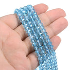 Blue Topaz 6mm Gemstone Faceted Rondelle Loose Beads DIY Jewelry Making Beads 16 Inch - color: Blue Topaz