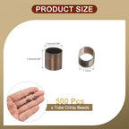 uxcell 500 Pcs Tube Crimp Beads, 1.5x1.5mm Copper Crimp Beads End Stopper Beads Tiny Loose Spacer Beads for Earrings Necklaces Bracelets Pendant DIY Crafts, Dark Bronze - color: Dark Bronze, size: 1.1 mm