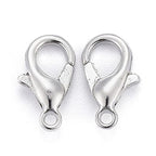 HDSupplies 100 Pieces - Lobster Clasps - Silver Tone - 10x6mm / 1mm Hole - color: Silver Tone, size: 10x6mm