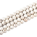 10mm Natural White Turquoise Loose Beads for Jewelry Making Round Semi Precious Gemstone 15 inch(38pcs/Strand) - color: White Turquoise, size: 10mm
