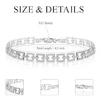 LeCalla Handmade Sterling Silver Mens Bracelets | Solid Italian 925 Chain Bracelets | Classic Designs Chain Bracelets for Men | Men's Silver Bracelet Gift for Dad, Boyfriend, Son - style: 8.5" Open Square Link