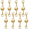 925 Silver and Gold Magnetic Necklace Clasps, Round Necklace Clasp Closures for Jewelry Making,Magnetic Necklace Clasps and Extenders,for Bracelet Necklace and Accessories (8pcs Gold) - color: 8pcs gold