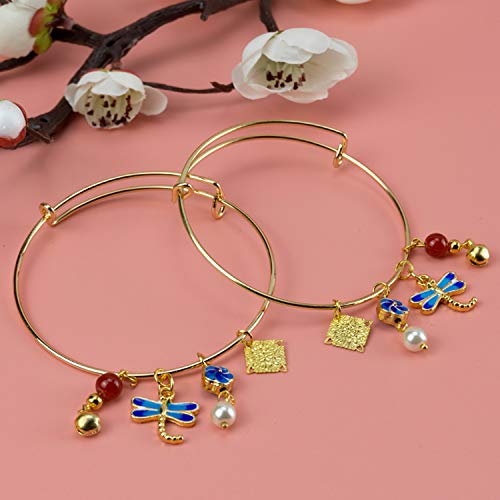 UPINS 60Pcs Gold Expandable Bangle Bracelets Adjustable Wire Blank Women Bracelets for DIY Jewelry Making - color: Gold