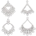 Beebeecraft 8Pcs 4 Styles Chandelier Component Links Charm 304 Stainless Steel Connector Charms Antique Tibetan for Jewelry Making Earring Necklace DIY Crafts Findings