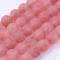 45Pcs Cherry Quartz Beads 8mm Round Natural Gemstone Beads Frosted Spacer Loose Bead for DIY Craft Bracelet Necklace Earrings Jewelry Making Supplies - color: Cherry Quartz-Frosted