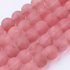 45Pcs Cherry Quartz Beads 8mm Round Natural Gemstone Beads Frosted Spacer Loose Bead for DIY Craft Bracelet Necklace Earrings Jewelry Making Supplies - color: Cherry Quartz-Frosted