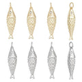 BENECREAT 8Pcs Brass Fish Charms, Gold & Platinum Sea Animal Fish Shaped Pendants for DIY Bracelet Necklace Earrings Jewelry Making - color: Gold & Platinum