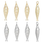 BENECREAT 8Pcs Brass Fish Charms, Gold & Platinum Sea Animal Fish Shaped Pendants for DIY Bracelet Necklace Earrings Jewelry Making - color: Gold & Platinum