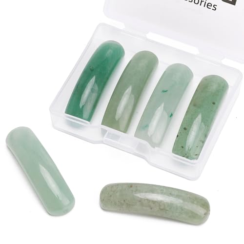 BEADIA Natural Curved Green Aventurine Stone Beads 36x10mm 4pcs for DIY Bracelet Jewelry Making - color: Green Aventurine