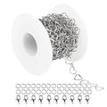 YOUBEIYEE 16.4 Feet Silver Plated Heart Chain Brass Handmade Embossed Link Chains Bulk on Spool with Open Jump Rings Lobster Clasps for Bracelet Necklace Jewelry Making - color: Silver Hollow Heart