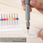 21 PCS Hand Drill Set, Pin Vise Hand Drill Set Including 10 PCS (1.6-2.5mm) Miniature Mini Drill Bits and 10 PCS (0.5-3.2mm) PCB Mini Chuck Chuck for Jewelry DIY, Resin, Wood, Model Making - color: Silver