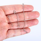 ALEXCRAFT Necklace Extender White Gold Chain Extender 925 Sterling Silver Necklace Bracelet Anklet Extenders Chain Extension for Jewelry Making (1 2 3 inch) - color: Silver