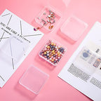 Jetec 6 Pieces Mini Plastic Clear Beads Storage Containers Box for Collecting Small Items, Beads, Jewelry, Business Cards, Game Pieces, Crafts (3.3 x 3.3 x 1.1 Inch) - size: 3.3 x 3.3 x 1.1 Inch