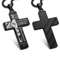 Stainless Steel Cross Necklace for Men American Flag Pendant Chain Christian Catholic Religious Gifts for Him/Son/Father/Teen/Husband Inspirational jesus Bible Verse Jewelry - style: Philippians 4:13
