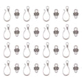 Craftdady 20 Sets Antique Silver S Hook Eye Clasps Tibetan Metal Toggle Clasps Closure End Clasps for Bracelet Necklace Jewelry Making - color: Antique Silver, 24x11mm