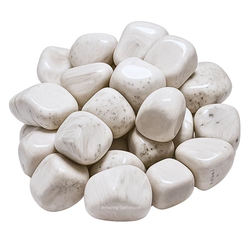 Amazing Gemstone Scolecite Crystal Tumbled Stones Polished Rocks - Natural Gem Stones for Healing - DIY Crystals for Protection (1 Piece) - color: Scolecite
