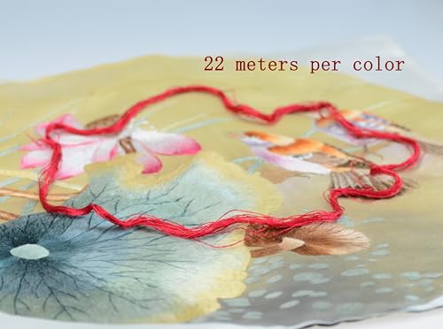 Mulberry Silk Floss Embroidery Thread Floss-Cross Stitch Threads China Silk Woven Jewelry Threads DIY Sewing Kits (44) - color: 44