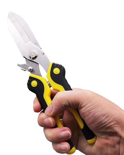 Aviation Tin Snips 9 Inch Heavy Duty Metal Cutter Shears Straight Cut for Cutting Metal Sheet, Chicken Wire, Artificial Flowers, Easy Grip, Stainless Steel Cutter