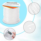 Bracelet String, Paxcoo 2 Rolls Elastic Stretchy Bead String Cord for Clay Beads Kandi Pony Beads Bracelets Jewelry Making (0.8 MM, Crystal) - size: 0.8 MM, style: Crystal Clear