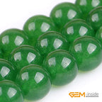 GEM-Inside Natural 14mm Green Taiwan Jade Gemstone Loose Beads Round Crystal Energy Stone Power for Jewelry Making 15" - color: Green Taiwan Jade, size: 14mm