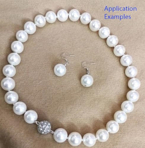 95pcs Adabele AAA Grade Natural 4mm Small Shell Pearl Loose Round Beads Freshwater Mother of Pearl Nacre 15 inch (Cream White) for DIY Craft Jewelry Making SP4-2 - color: Cream white/Warm white, size: 4mm (0.16 inch)