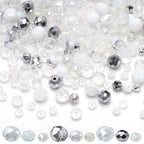 Crystal Rondelle Beads for Jewelry Making,1000pcs Briolette Glass Beads Plated Color Round Spacer Beads for DIY Bracelets,Necklaces,Earrings(4,6,8mm) - color: White