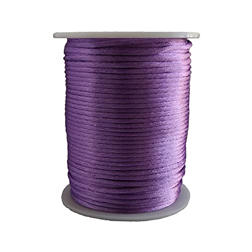 1.5mm Nylon Satin Cord Thread Beading String for Macrame Bracelets,Necklaces,Chinese Knotting,Pendant,Jewelry Making 109 Yards (Light Purple) - color: Light Purple, size: 1.5mm