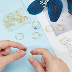 DICOSMETIC 20Pcs Adjustable Blank Ring Golden Pad Ring Base Half Round Cabochon Ring Brass Bezel Trays Rings Open Cuff Ring Finger Ring Settings Component for DIY Rings Making - color: Golden