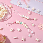 52Pcs 26 Styles Alphabet Shaped Beads Large Hole Letter Beads Small A to Z Hollow Pearlized European Acrylic Loose Smooth Spacers for Necklace Earrings Bracelets Keychain Jewelry DIY Crafts - style: Style 3