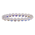 Angelstones Handmade Natural Healing Gemstone 6mm Round Beads Stretch Crystal Bracelet 7 Inch Unisex - color: Aqua Aura Clear Quartz